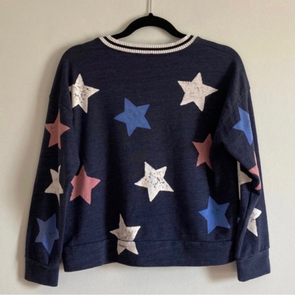 Splendid Starry Sweatshirt - Dark Blue, Light Blue, Pink, White - Picture 4 of 5